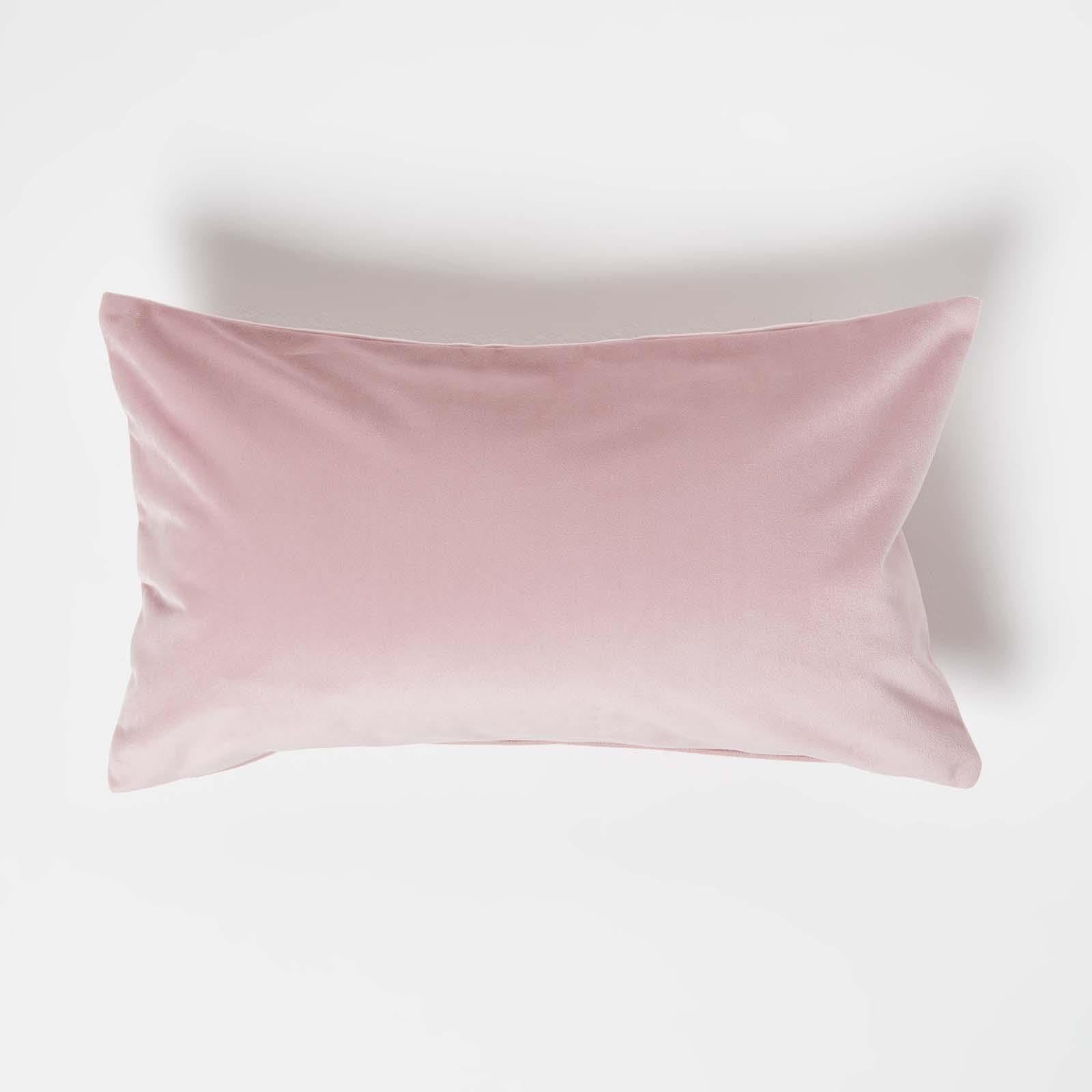 Homescapes Pink Luxury Soft Velvet Cushion In | Size: 30Cm X 50Cm