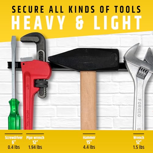 2434 heavy-duty magnetic tool holder upgraded version - extremely powerful magnetic pull force to hold heavy tools - professional space-saving magnetic bar - tool organizer rackstrip