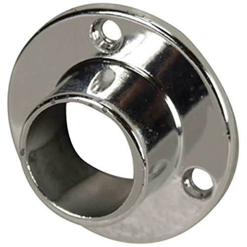 Protenrop Soportes para Barra de Armario, Extremo, Redondo, Color Cromado Cover