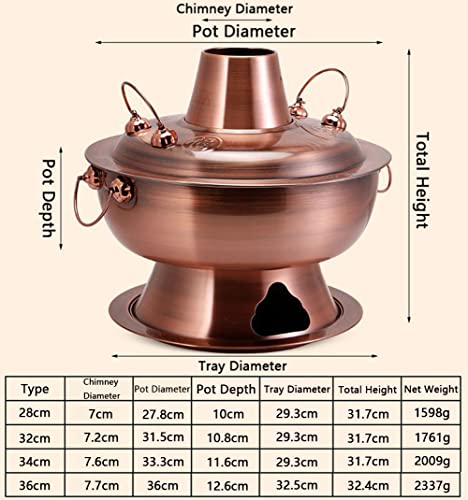 Olla caliente para shabu vintage de cobre 34cm miniatura 6