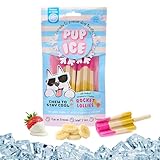 SPOT Pup Ice- Ready to Freeze at Home Dog Treats-Edible Chews for Medium Breed Dogs & Puppies with Real Chicken to Keep Your Pup Cool Year Round, Rocket Lollies Strawberry and Banana Flavor, 2pcs