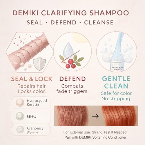 Image of DEMIKI Shampoo for Women,Japanese Shampoo for Oily Hair, Sulfate Free & Paraben Free, Keratin Care,Organic Rose Scent, Clarifying,Moisturizing, Volumizing Hair Care, Anti Dandruff 450ml,16oz