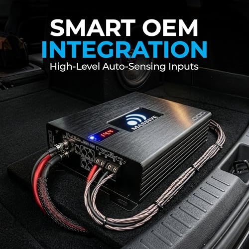 Image of Massive Audio H1000 | 1050 Watt RMS / 2100w Max 1 Ohm Stable Mono Block Hippo Series High Performance Amplifier with Bass Remote