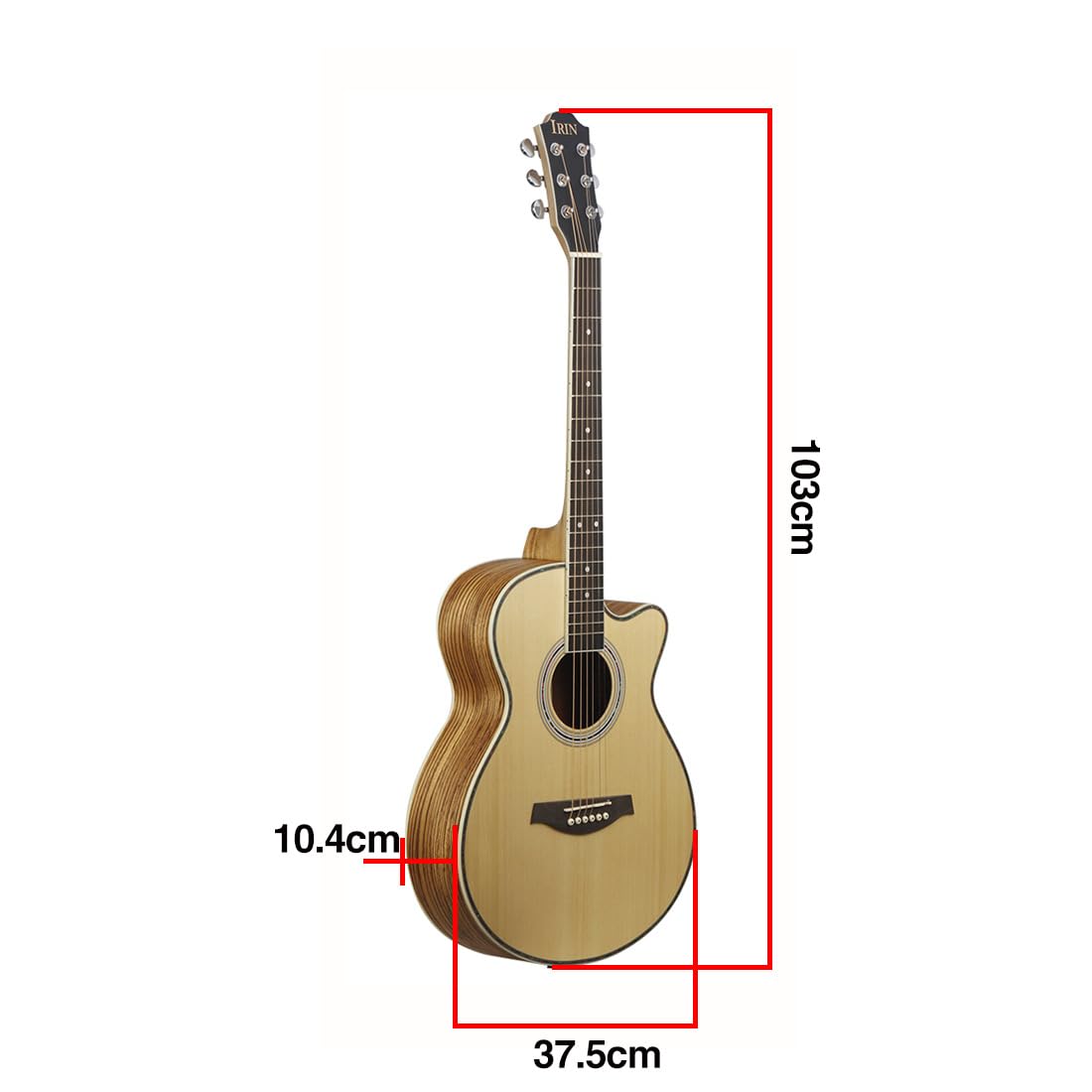 41-Zoll-Folk-Gitarre, Massivholz-Gitarre, Naturholz-Farbe Gitarre, Fichten-Panel-Gitarre, Hölzerne Gitarre, Einsteiger-professionelle Holzgitarre, Zupfinstrument, Gitarre