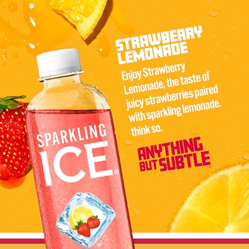 Sparkling Ice Strawberry Lemonade Sparkling Water, Zero Sugar Flavored Water