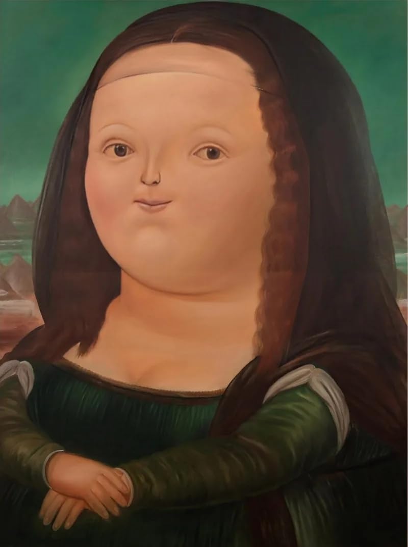 面白い絵画 Amazon.co.jp: フェルナンドボテロポスター面白いモナリザキャンバス