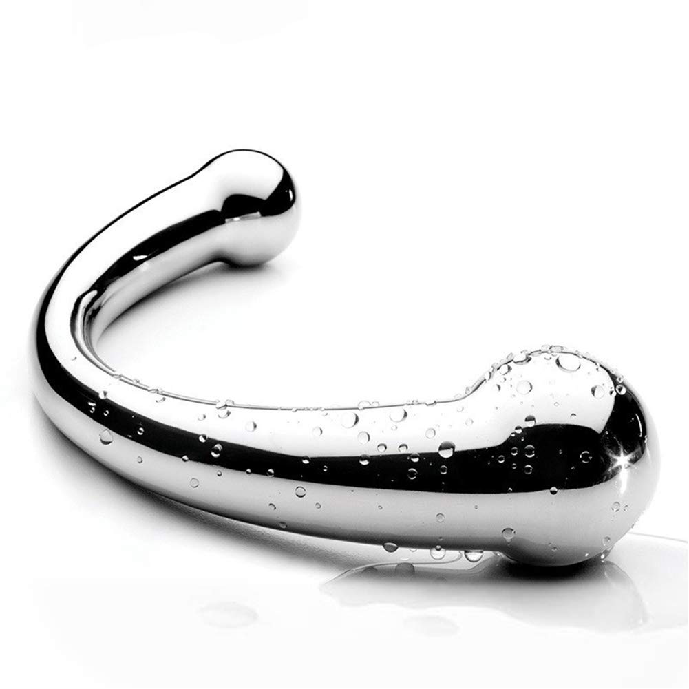 SXOVO Plug anale a doppia testa Plug anale in metallo con bacchetta pura, Dildo classici pesanti e massicci Stimolatore della vagina del punto G Giocattoli del sesso per le donne Uomini Coppia(700g)