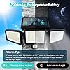 Tuffenough Solar Outdoor Lights 2500LM 210 LED Security Lights with Remote Control,3 Heads Motion Sensor Lights, IP65 Waterproof,270° Wide Angle Flood Wall Lights with 3 Modes(2 Packs)