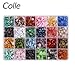 Colle 24 Colors 1200Pcs Natural Chips Stone Beads Multicolor 5mm to 8mm Irregular Gemstone Healing Crystal Loose Rocks Bead Bulk Hole Drilled DIY Jewelry Making Craft for Bracelet Necklace Earrings