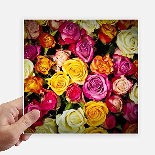 Calcomanías cuadradas de rosas DIYthinker para pared y maleta pack de 4 2