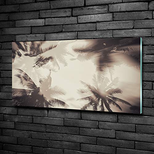 Tableau plexiglas 100x50cm Tulup - Déco murale beige avec palmiers
