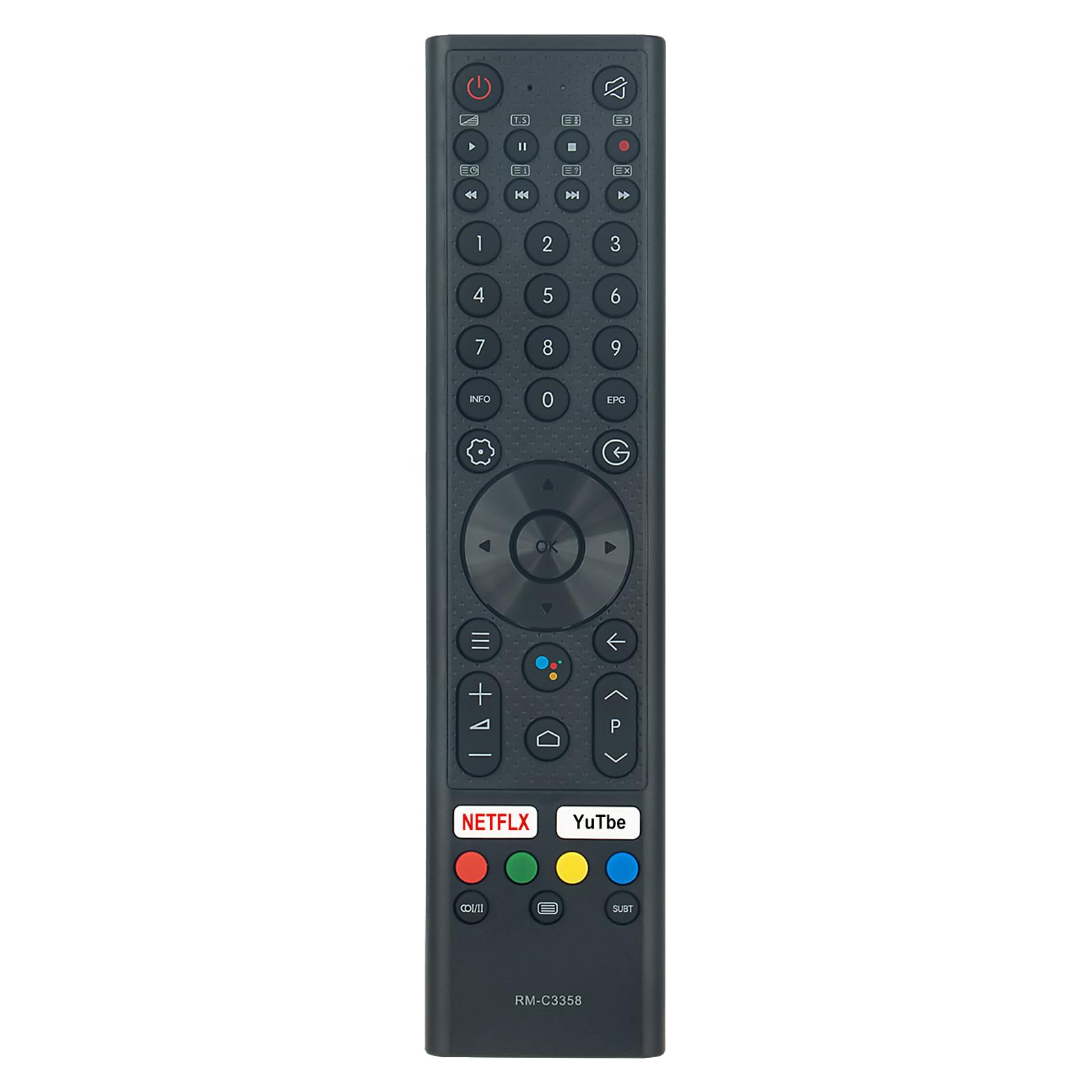 PERFASCIN RM-C3358 Replacement Remote Control fit for JVC Smart 4K UHD LED Android TV No Voice