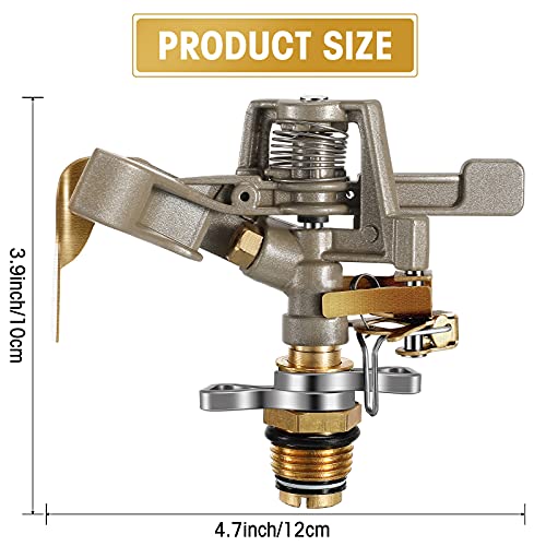 Impact Sprinkler Head Brass Pulsating Sprinkler Lawns Garden Adjustable 360 Degrees Watering Heavy Duty Sprinkler Head With Nozzles For Yard And Grass Irrigation (5 Pieces) #TOP1