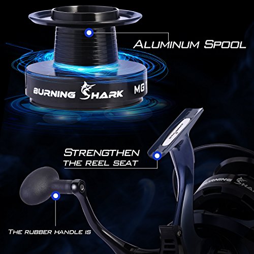 Image of Sougayilang Spinning Fishing Reel 12+1BB Metal Body Smooth Carp Spinning Reels for Saltwater Freshwater Fishing-MG7000