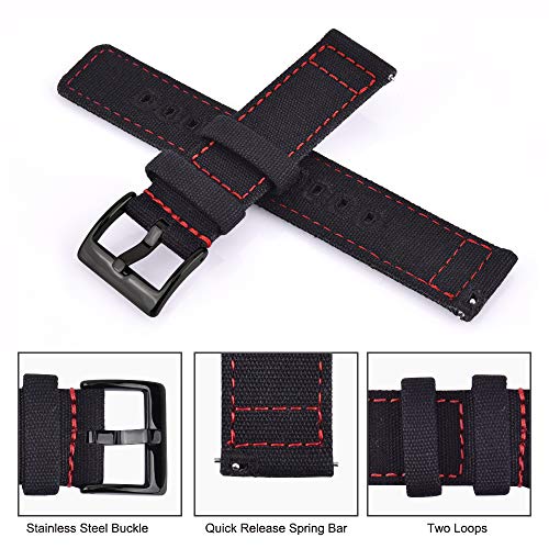 Image of Ritche Christmas Gift Canvas Vintage Quick Release Watch Band 18mm 20mm 22mm 24mm Replacement Watch Straps for Men Women, White Elephant Gifts, Stocking Stuffers for Men, Father's Day gifts
