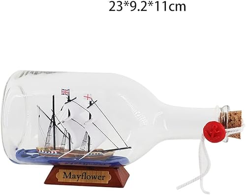 Miniatura 4 de FLADO Velero en una botella de vidrio, modelo artesanal de botella a la deriva para habitación de los niños, decoración del hogar, regalos para