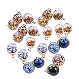 WINOMO Mischglas Kugel Anhänger Kristall Glas Ball Charm 50 Stücke DIY Handwerk Schmuck Anhänger Glitter Pulver Stern Glaskugel Anhänger (Zufällige Farbe)