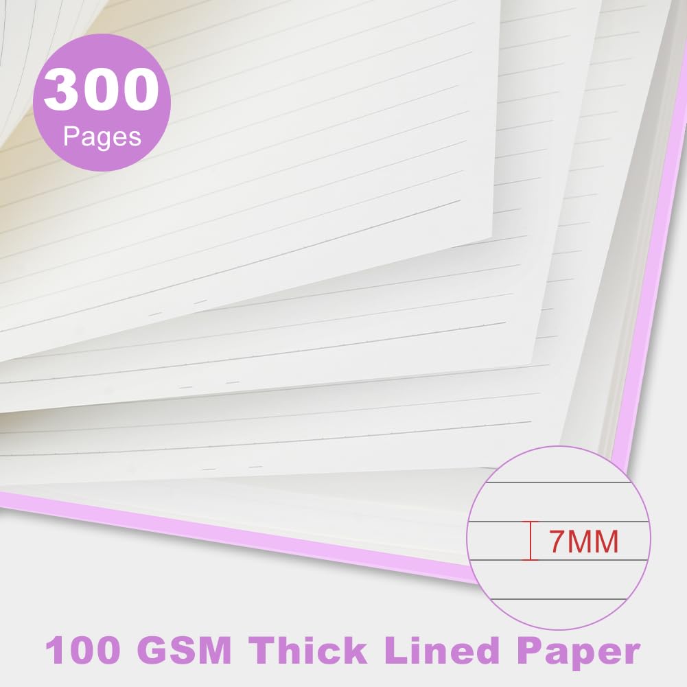 Carnet A5 Ligné 300 Pages Spirale Papier 100g/m² Couverture Rigide PVC