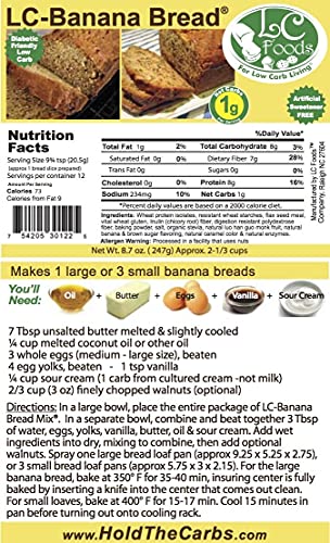 Low Carb Foods Mix Banana Bread Mix | Fresh High Protein | Multi-Grain | All-Natural Ingredients | Keto Bread | No Sugar | Diabetic Friendly | Maltitol & Artificial Sweetener Free | (8.7 Oz) #TOP6