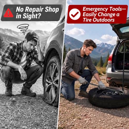 Image of 2 PCS Tire Bar Iron, 38In Tire Spoons, Tire Mount and Demount Iron, Black