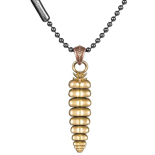 COPPERTIST.WU Rattlesnake Tail Pendant for Necklace Fidget Jewelry Rattle Gift for Women Men Snake Lovers - Brass- with accessory