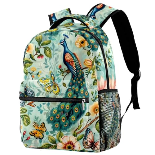 Sac à dos motif fleurs de paon multicolore cadeau de rentrée scolaire