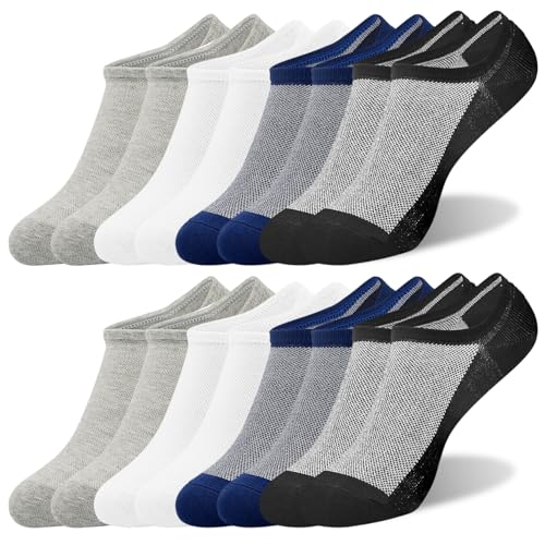 SkiBeaut Men Socks 4 or 8 Pairs No Show Low Cut Casual Athletic Running Cotton Invisible Socks US Size 6-12