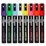 STATIONERY ISLAND 6MM Chalk Pens for blackboard, Liquid Chalk Markers for Chalkboard and Glass, Wipeable Chalk pens for Window Drawing,8 Colours