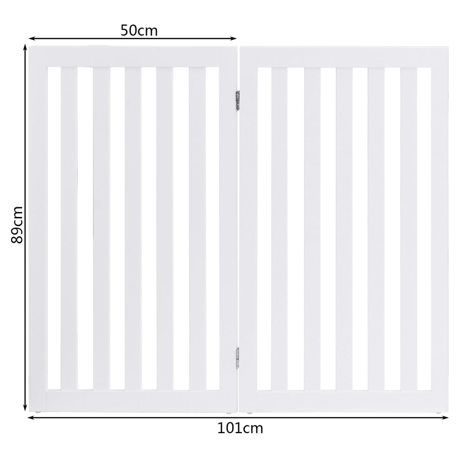 COSTWAY Cancelletto per Cani Pieghevole in Legno con 2 Ante, Ideale per Scale, Soggiorno e Cucina, 89 x 101 cm, Bianco