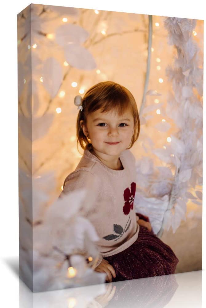 TreeDeal Custom Canvas Prints with Your Photos for Kids Aging, Pet/Animal, Wedding, Family - Personalized Canvas Pictures for Wall to Print Framed (12" x 18") 18"L x 12"W