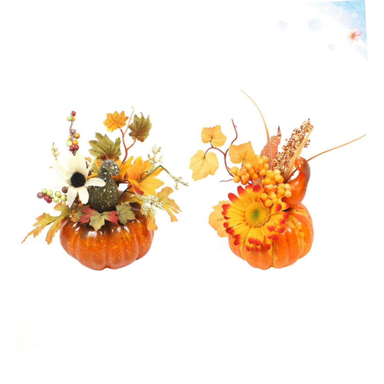 Cabilock 3 Sets Realistische Simulation Kürbis Ahornblatt- Pflegeleichte Herbst-heimdekoration Für Halloween Kein Beschneiden Erforderlich 2 Stück X 3