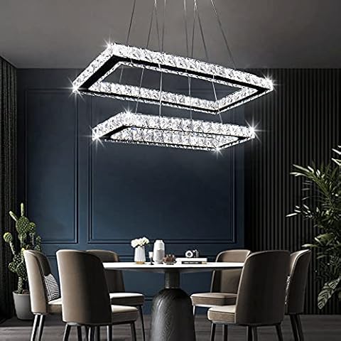 Modern Crystal Rectangular LED Chandelier Cover