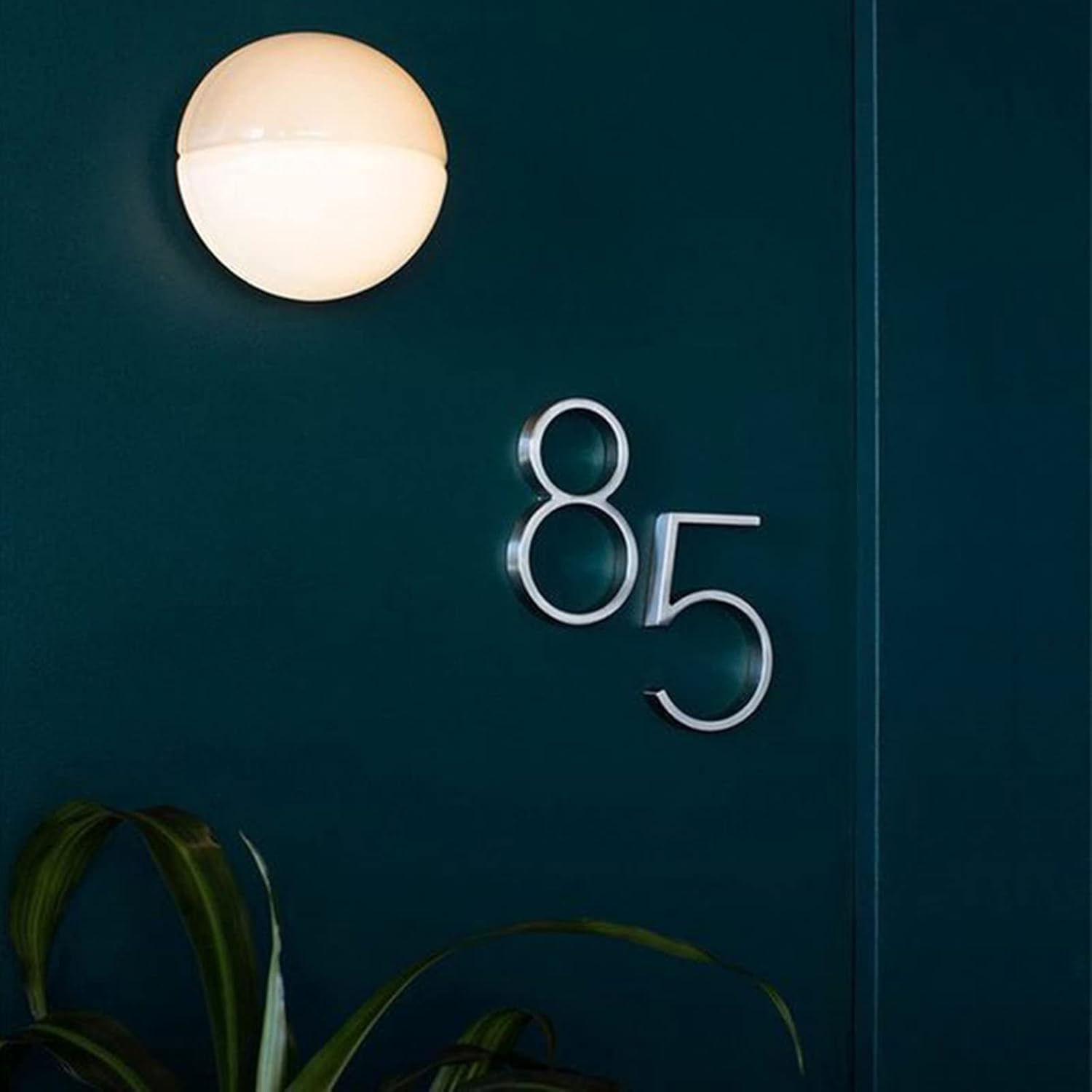 3D Floating House Plaque Numbers 5 Inch Silver Satin Nickel Sign #0-9 Alphabet Letters ABC Dash Slash Signage Home Exterior Door Outdoor Address Plate, Zinc Alloy Electroplated, Screw Mounted (A)