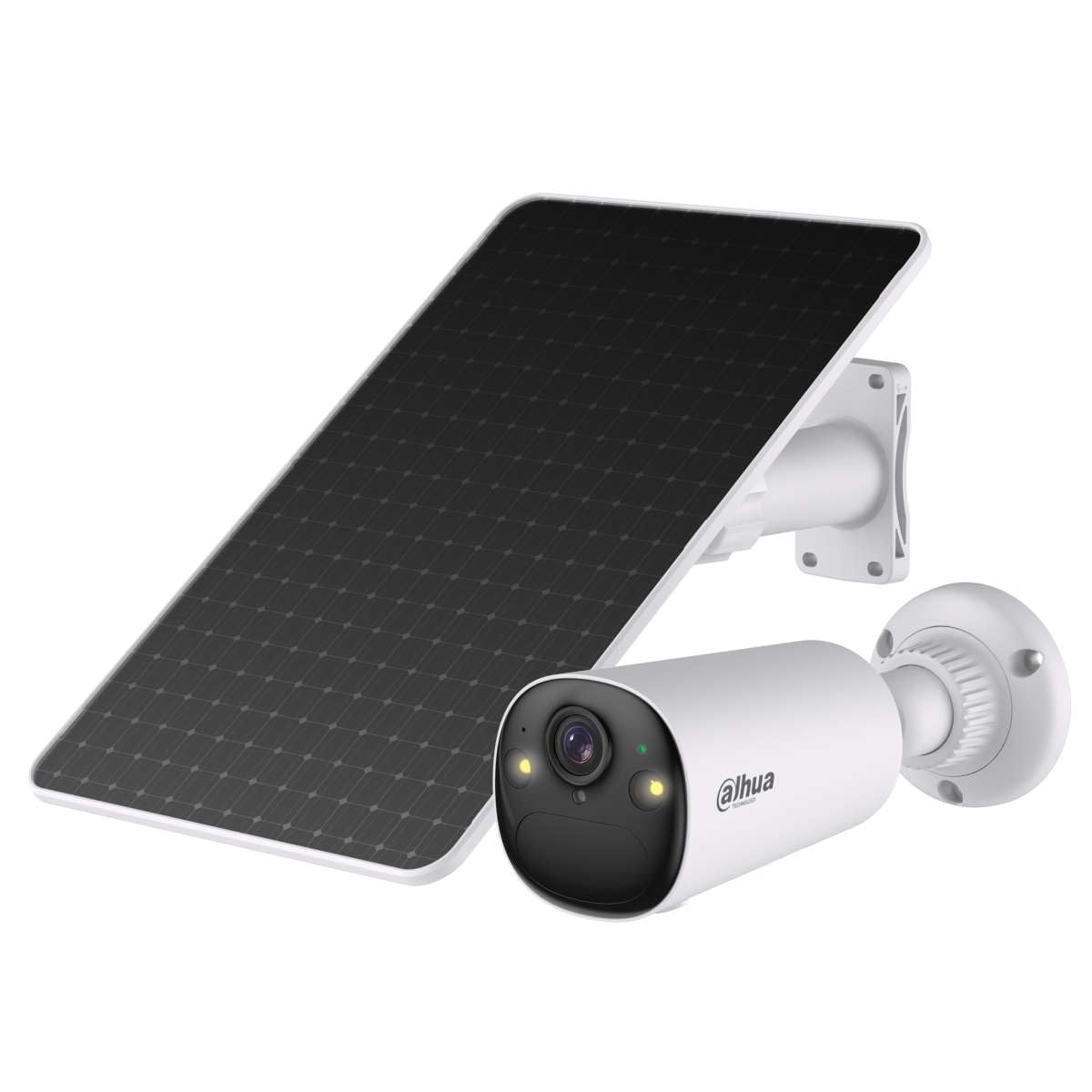 Dahua Apollo Bullet C1 4MP Kit Smart Telecamera di sicurezza Wi-Fi alimentato a batteria Dual Band con AOV, Wi-Fi 6, pannello solare incluso (bianco)