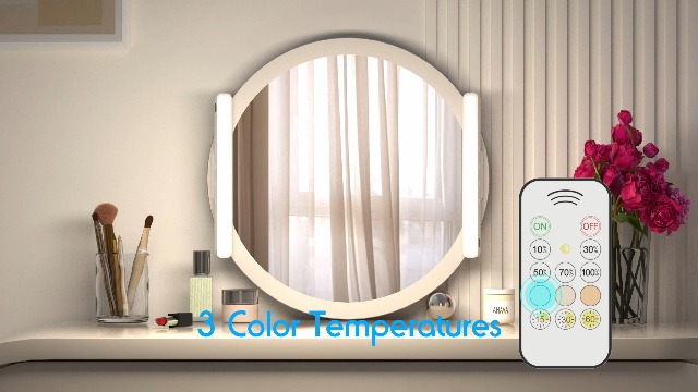 Image of WILLED 3W Rechargeable Vanity Lights for Mirror with Remote Control,Eye-Friendly Mirror Lights Stick on,Adjustable Color Temperatures Makeup Light with Battery Display for Bedroom, Bathroom(2 Pack)