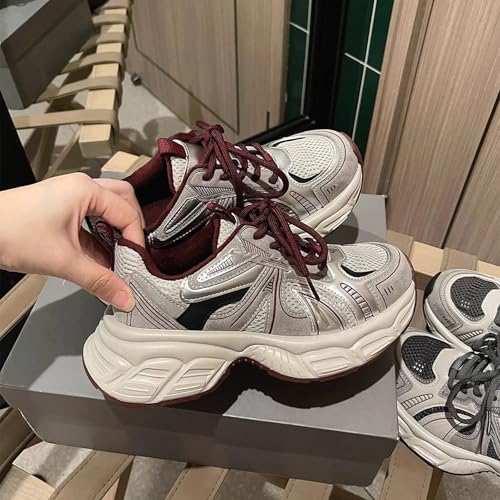 Boys Girls Shoes Kids Sneakers Tennis Running Shoes Lace-up Unisex Chunky Lightweight Breathable Walking Shoes2