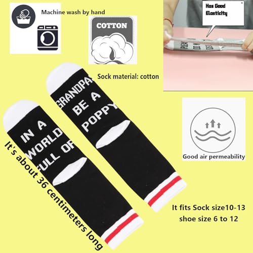 TSOTMO Poppy Socks New Poppy Gift Fathers Day Gift Papa Grandpa Socks Retirement Gift For Grandpa3