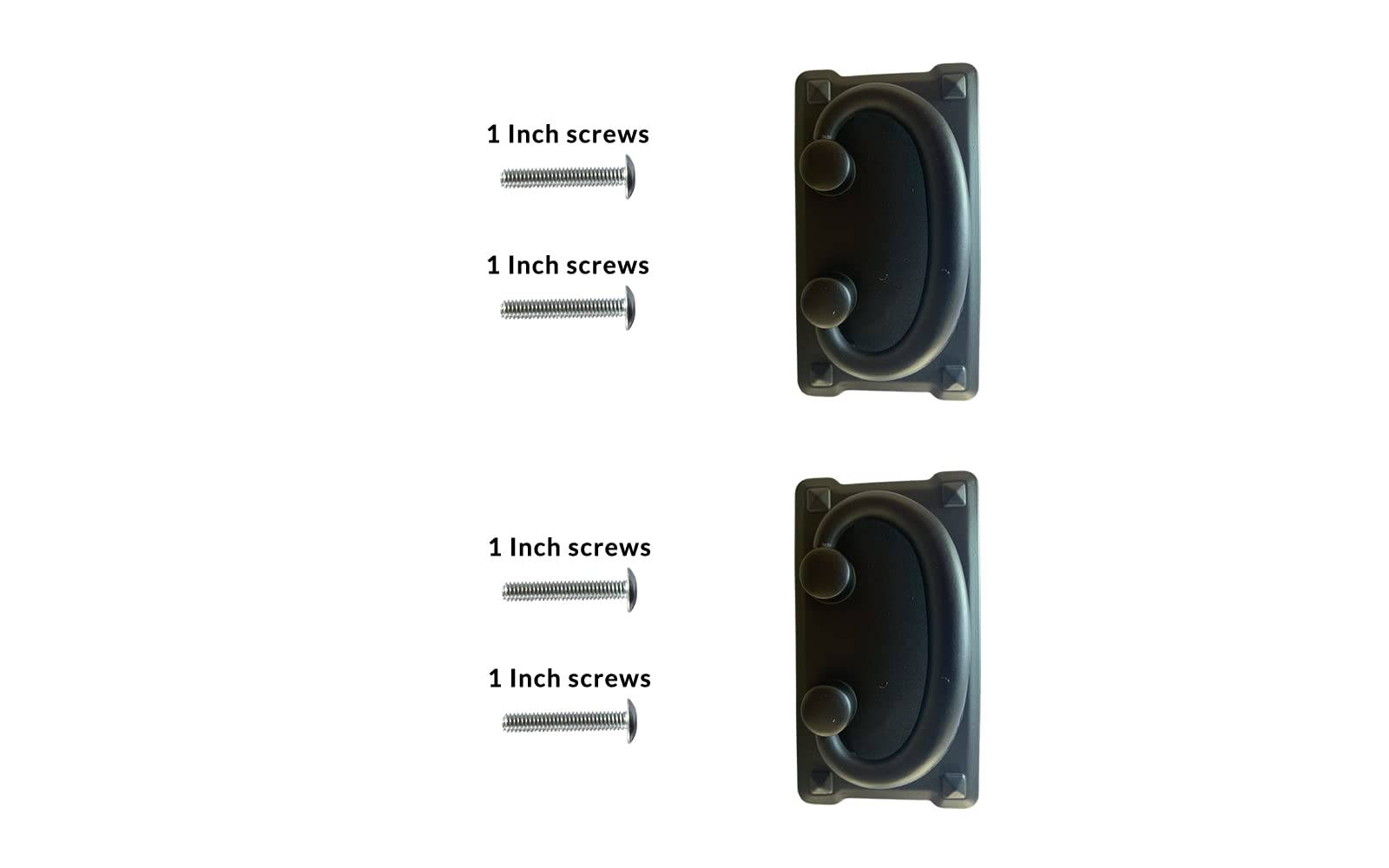 Mission Black Drawer Pull -2 Pack - 3 Inch Center - With 1" Screws - Large Handle Knobs For Antique Cabinet Door & Furniture Drawers - Reproduction Furniture Hardware - Fine Surface With Smooth Finish