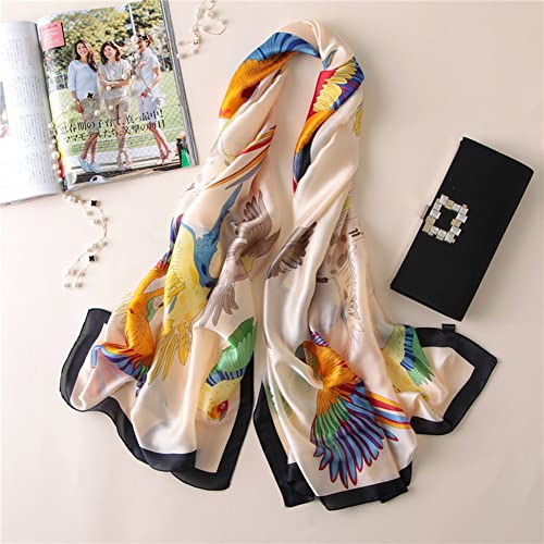 Silk Like Scarf for Women Fashion Printed Long Satin Scarfs Shawl Wraps3