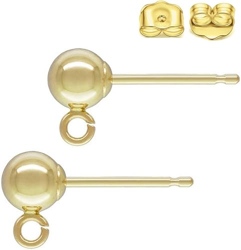 Miniatura 8 de Adabele - 10 pares de aretes de plata de ley 925 auténtica, bola de 0.118 pulgadas, con lazo abierto, orejera, embragues de seguridad SS18-3