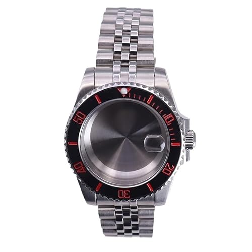 1�� 40mm ���v�P�[�X 20mm 5�����N�u���X���b�g ���b�h�x�[���N���X�^�� Nh35 Nh36/34 Eta2824 Miyota 8215 ���[�u�����g 28.5mm(Solid cover 1,NH34 35 36 38)