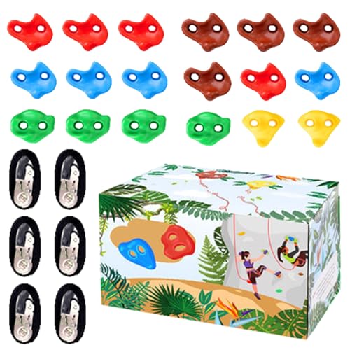 Nuytghr Kit per Arrampicata su Roccia per Bambini, Kit per Arrampicata, da Parete per Interni, Robusto Materiale Antiscivolo e Facile Installazione, Robusto Giochi per Bambini