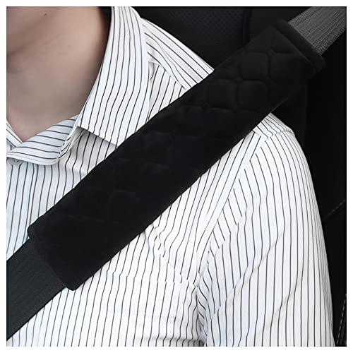 Turcee 2 Pcs Auto Seatbelt Covers Soft Seat Belt Cushion,Anti-Friction For A Comfortable Driving,Car Accessories For Men/Women/Kid,Fit With All Cars And Backpacks (Black) #TOP5