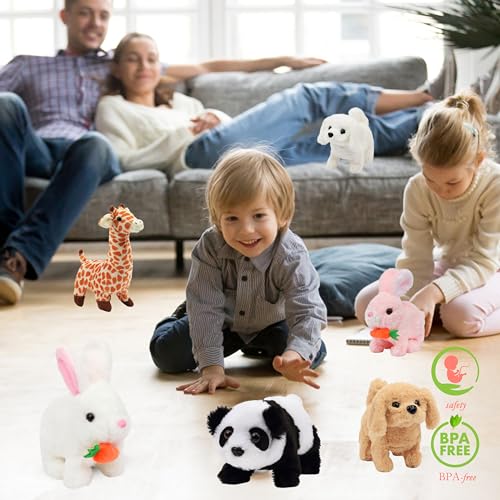 Hopearl Hopping Rabbit with Carrot Interactive Electronic Pet Plush Bunny Toy with Sounds and Movements Animated Walking Wiggle Ears Twitch Nose Gift for Toddlers Birthday, Pink, 7'' by Hopearl - Used condition - Image 6