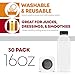 16 Oz Clear Plastic Juice/Dressing PET Square Container Bottles w/Black Tamper Evident Caps by Pexale(TM)- (Pack of 10) (10)