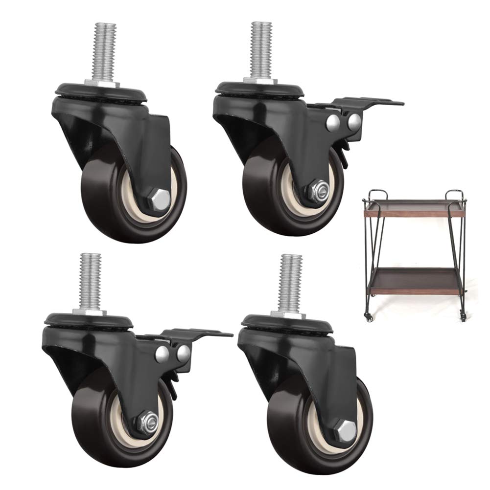 Lenkrollen Möbelrollen Lenkrollen Räder Bürostuhlrolle Gewindespindel Lenkrolle M8/M10 Möbel Transportrad for Trolley 4er Set(50mm/2inch)