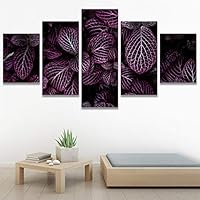 SIGNWIN 5 Panel Canvas Wall Art Purple Petals for Home Decorations Ready to Hang - 60