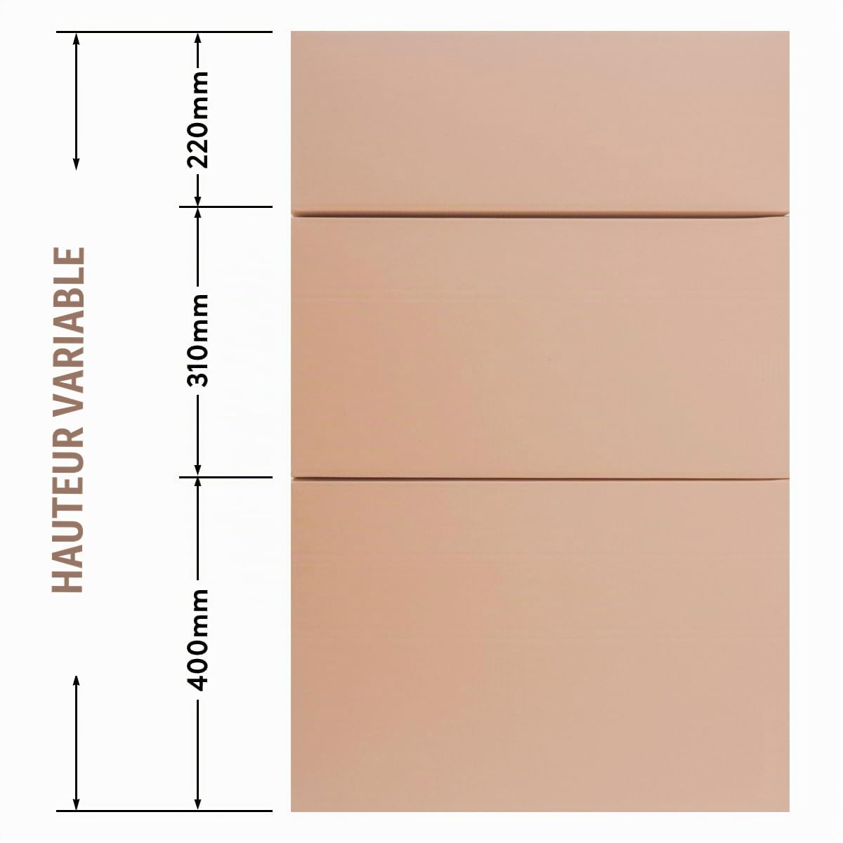 verpacking cartons 60 x 40 x 40 cm à hauteur variable marron KK-109 à simple cannelure – boite postale carton pour marchandises de grande taille (25 pièces)