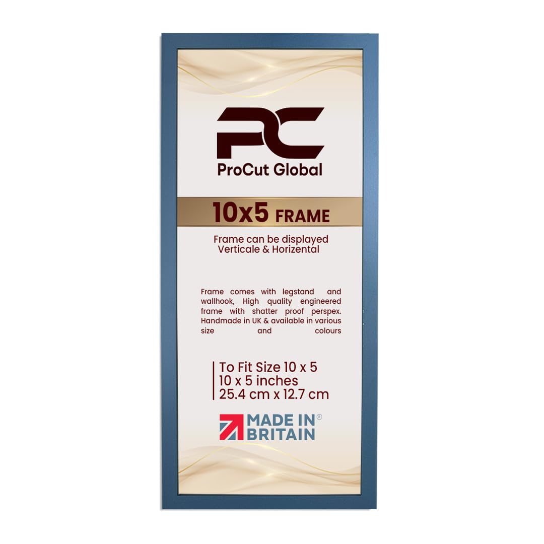 Procut Global 10X5 Navy Blue Picture Frames – Sleek Wooden Photo Frame with Shatterproof Perspex for Wall or Tabletop – Perfect for Posters, Certificates, Prints–Multiple Sizes & Colors Available — image 1