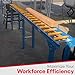 Light-Duty Gravity Conveyor w/Polyurethane Cover Rollers, Steel Frame, 18″ W x 3′ L, 6″ Center 530 lbs Cap, Galvanized, Ideal for Assembly/Shipping Areas: Kayak, Boat, Woodworking - Ultimation